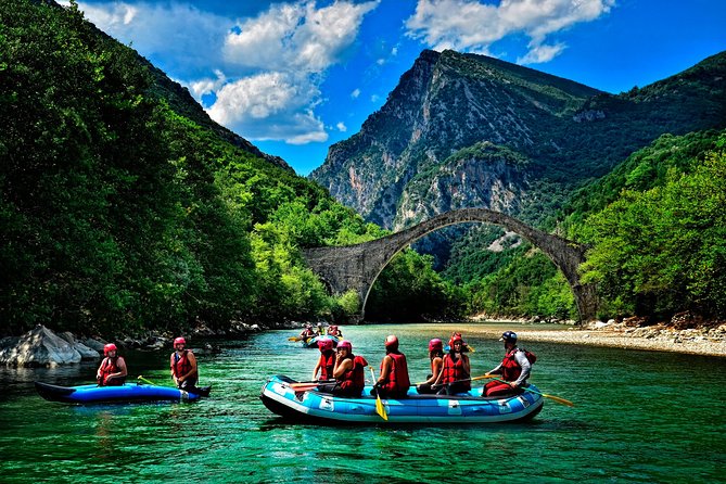 Arachthos white water river Rafting: Plaka's Bridge- Tzari - Starting beneath Plaka Bridge