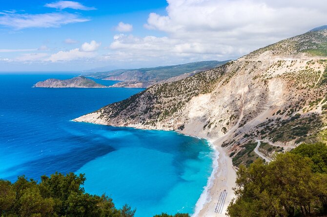 Assos and Fiscardo Island Tour - The Myrtos Beach viewpoint in 25 minutes