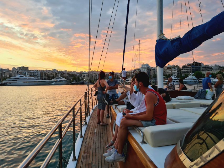 Athens: 3-Hour Sunset Cruise with Swim Stop, Snacks & Drinks - Snacks, wine, beer, and soft drinks