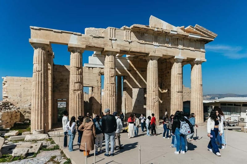 Athens: Acropolis Sunset Tour with Optional Fast-Track Entry - Reaching the Propylaea and the hilltop