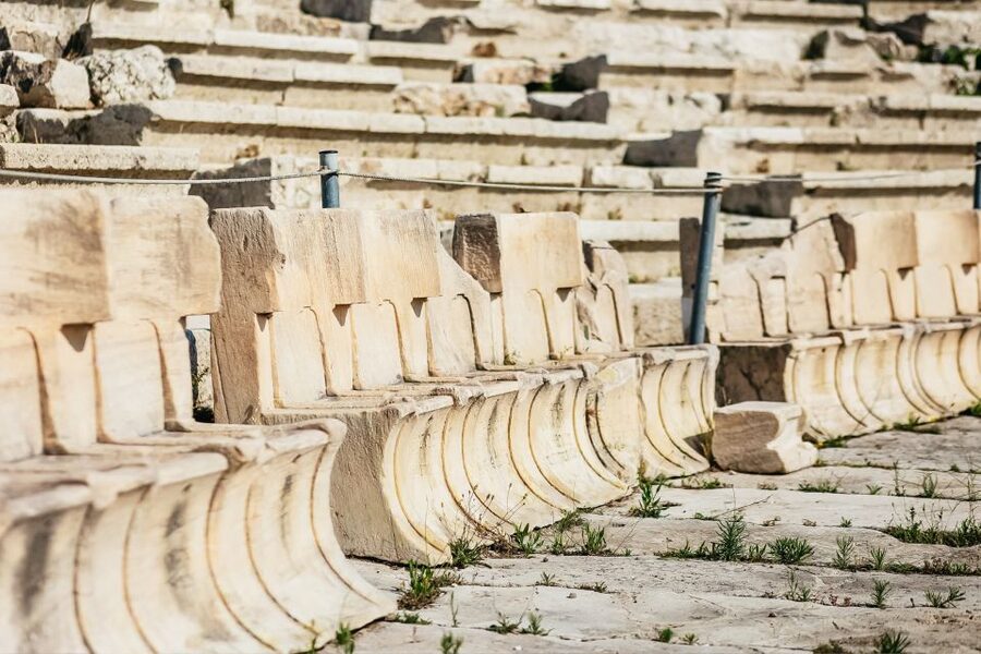 Athens: Acropolis Ticket with Optional Audio or Live Guide - The Theater of Dionysus begins the climb