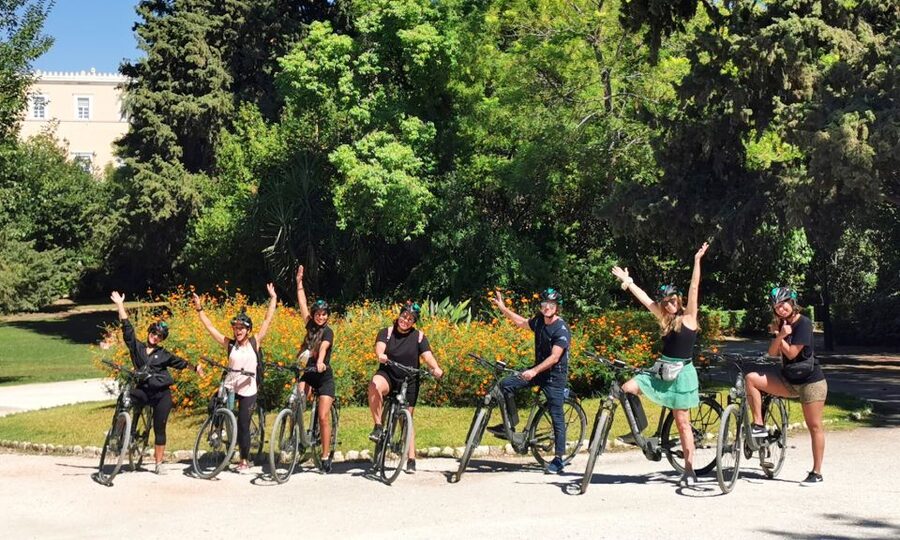 Athens: Bike Tour with Acropolis & Parthenon Visit - Ancient ruins beside the cycling route