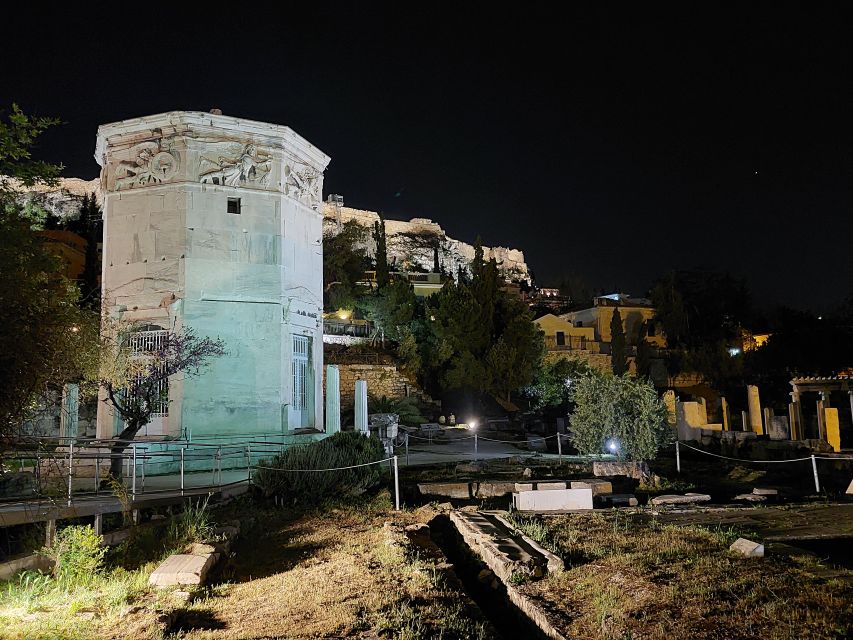 Athens: City Highlights Nighttime Walking Tour in Spanish - Monastiraki Square and the Greek Agora