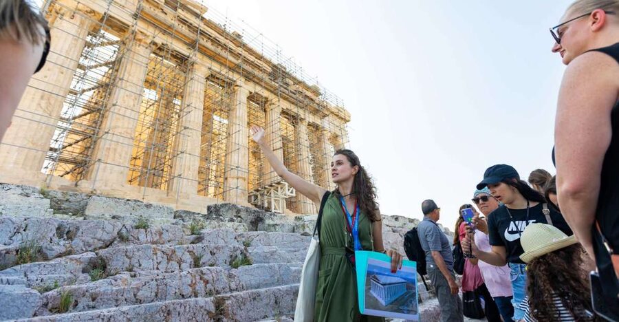 Athens: Early Morning Guided Tour to Acropolis and Museum - Crossing the Propylaea and reaching the Parthenon