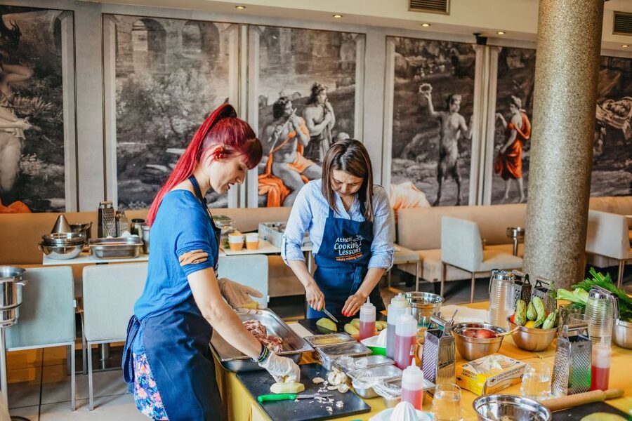 Athens: Greek Cuisine Cooking Class and 3-Course Dinner - Cooking Greek food at Hill Athens