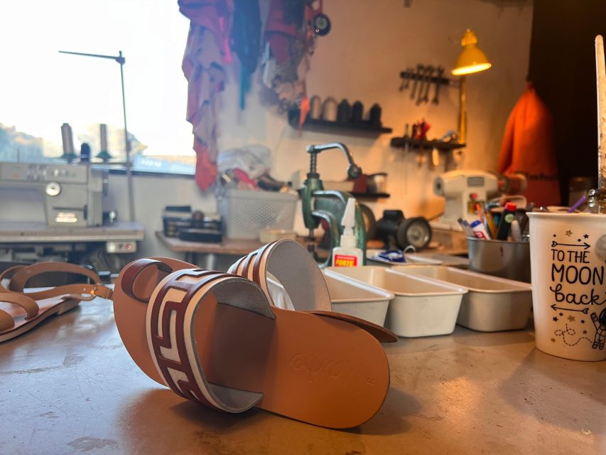 Athens: Make your own Leather Sandals Workshop - A warm welcome before the tools come out