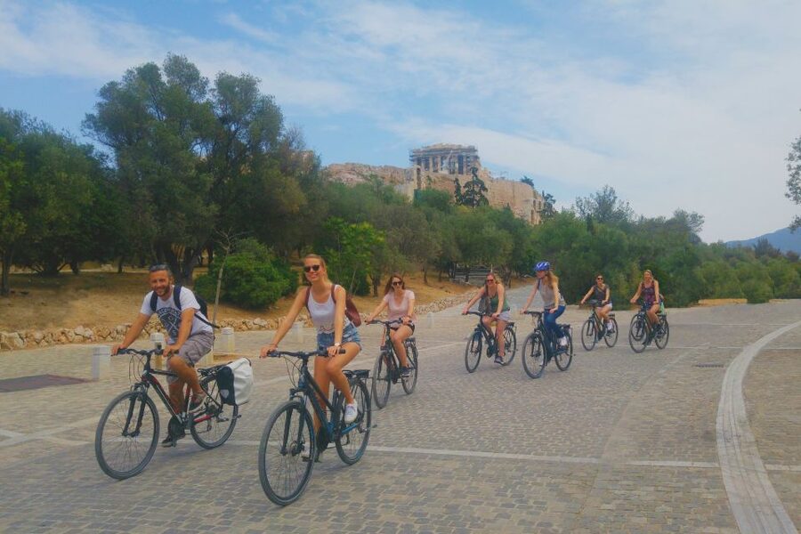 Athens: Old Town Highlights Guided E-Bike Tour - Temple of Olympian Zeus and the first views