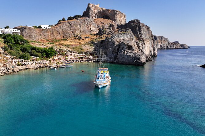 Bay to Bay Cruise in Lindos - Kamares Beach adds a touch of mystery