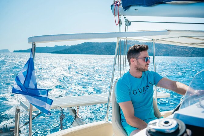 Best of Santorini Private Half-Day Catamaran Cruise with transfer and meal - A meal cooked aboard, not a box lunch