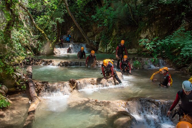 Canyoning Experience in Neda for Beginners - The 25-meter rappel that finishes the route