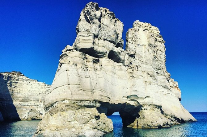 Catamaran Full Day Cruise: Poliegos - Kleftiko - Leaving Adamas and passing Milos’ fishing villages