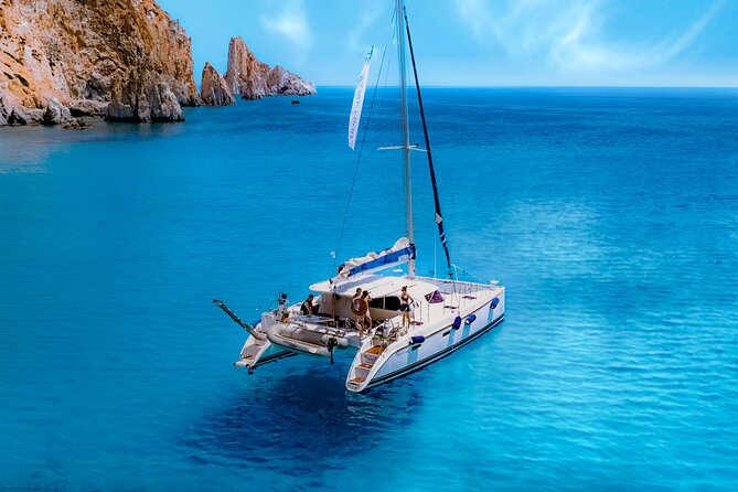 Catamaran Full-Day of Milos and Poliegos With Lunch & BBQ - Gerakas gives you an hour to swim