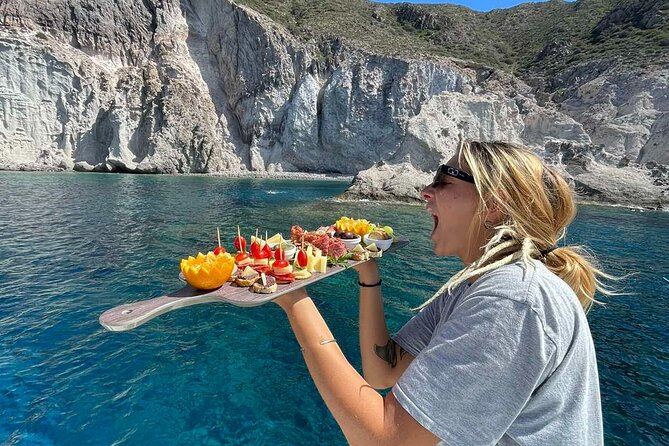 Catamaran Semi Cruise Paros Antiparos includes Food and Drinks - Three swim stops around Panteronisi