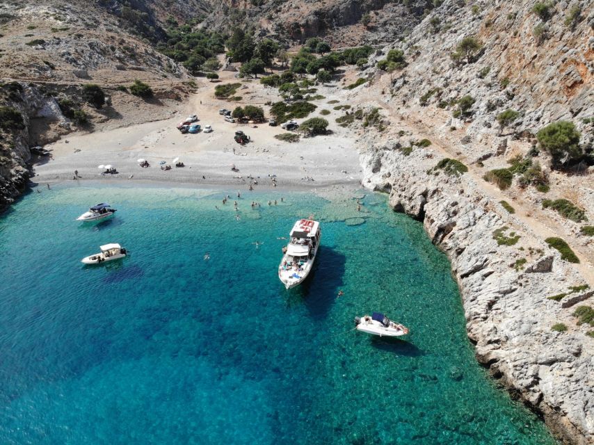 Chania: Menies Beach & Chironisia Bay Cruise with Snorkeling - From Kolymbari into the open sea