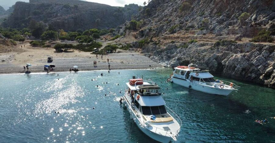 Chania: Menies Beach & Chironisia Bay Cruise with Snorkeling - The ancient side of Menies