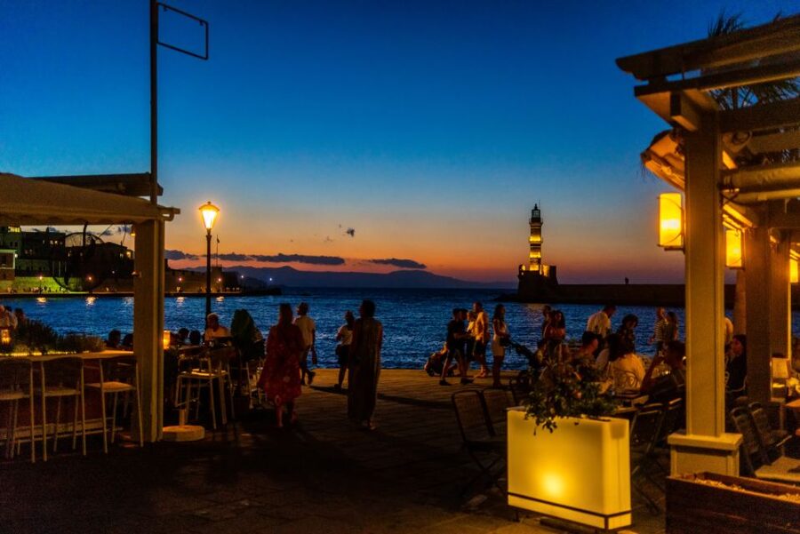 Chania: Wine, Food, and Sunset Tour with 3-Course Dinner - Wine tasting in a historic garden