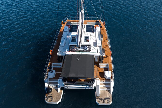 Comfort Max Catamaran Caldera Cruise with BBQ and Drinks - Volcano beaches and Santorini’s warm springs
