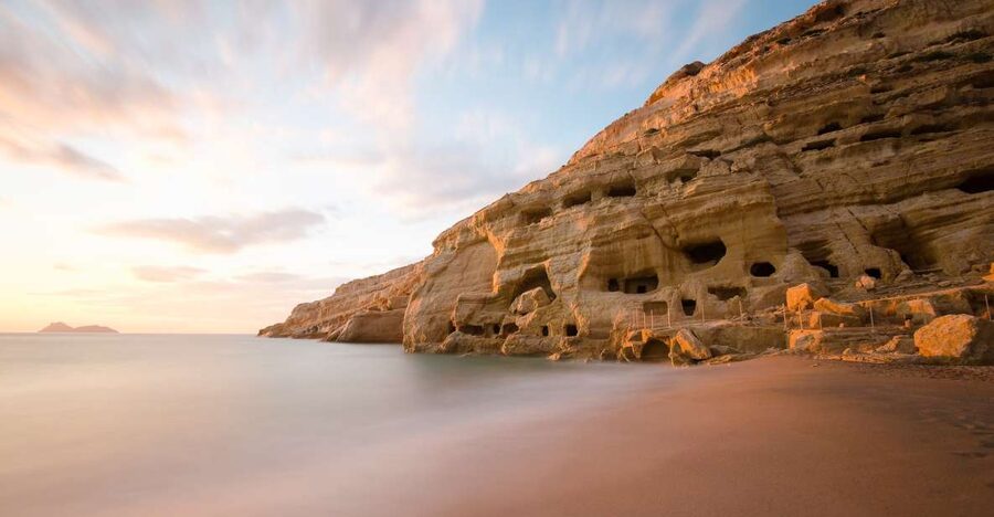 Crete: Matala Beach and Hippie caves, Red beach - Four hours to shape your own Matala visit