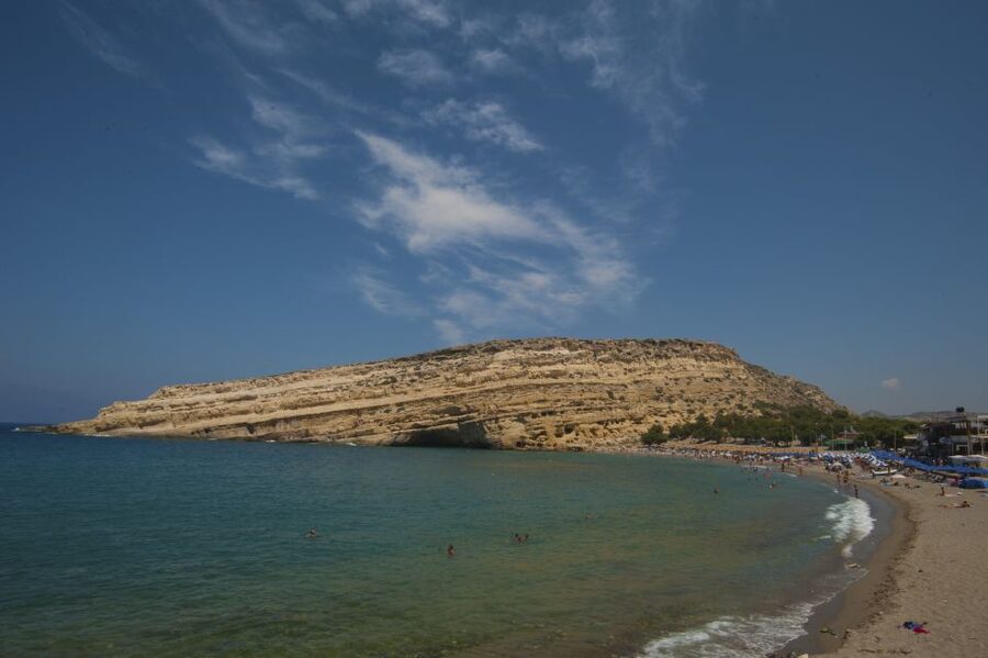 Crete: Matala Beach and Hippie caves, Red beach - The cliff caves and Matala’s hippie past