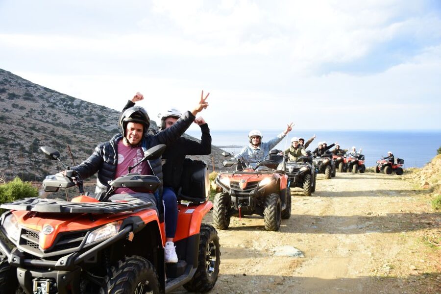 Crete: Sunset or Morning Quad with Local Products Tasting - Sea cliffs and quiet paths above Agia Pelagia