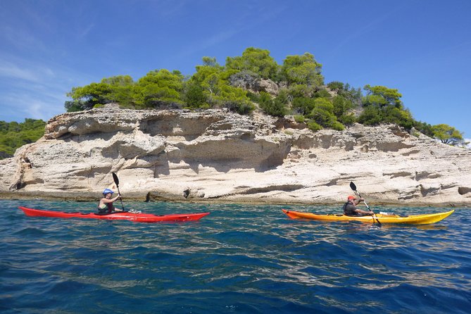 Epidavros sea kayak at the Ancient sunken city tour, small ancient theater - What the kayaking is really like