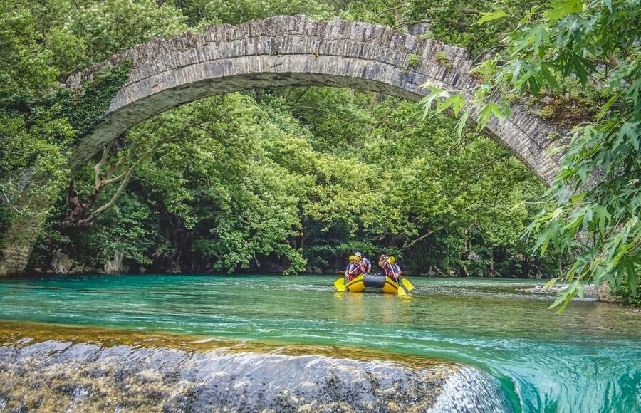 Epirus: Easy Rafting Experience on the Voidomatis River - Klidonia bridge and the two small waterfalls