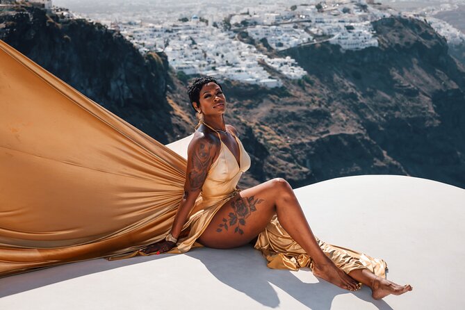 Exclusive Santorini Flying Dress Photoshoot with Pickup - Who should book this experience?