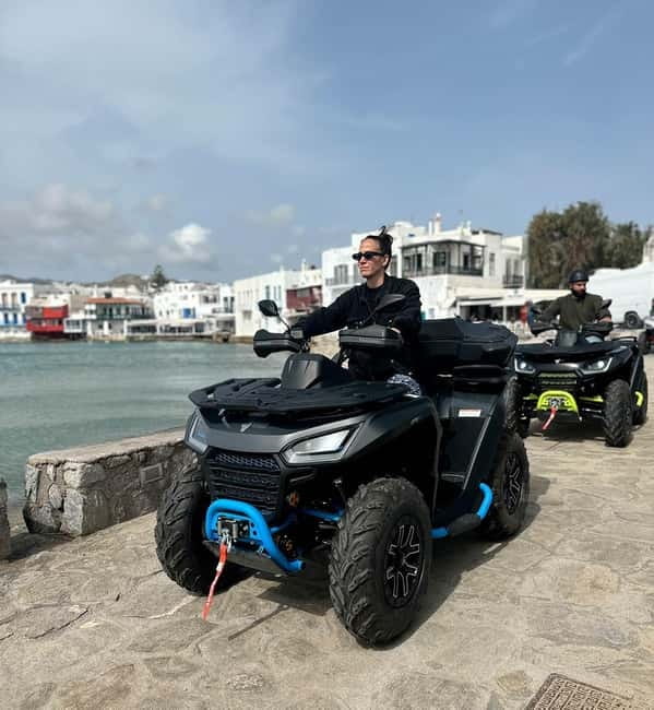 Explore Mykonos Island with a 650cc ATV / QUAD Tour - Fokos Beach, the quieter stop