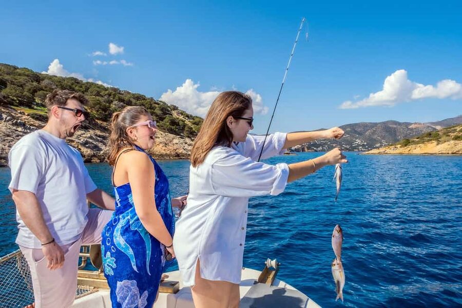 Fishing Trips Agios Nikolaos - The Mirabello Bay swim stop