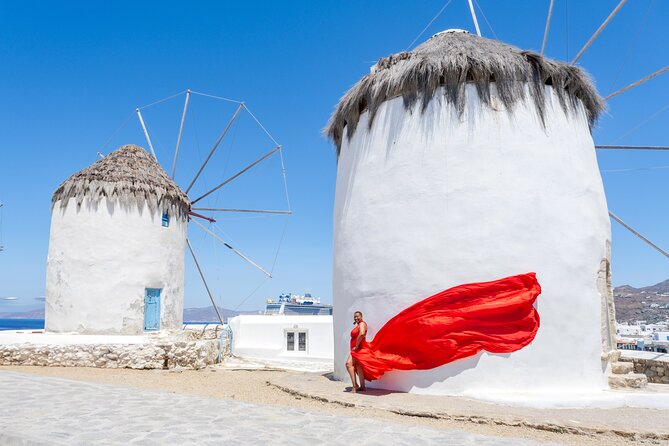 Flying Dress Mykonos Photoshoot - The 65-minute route through Mykonos Town