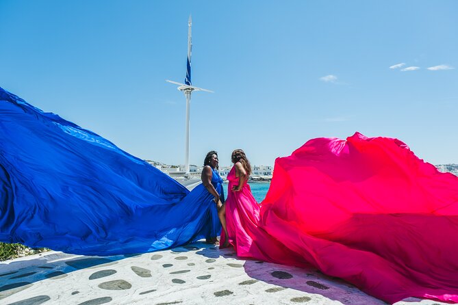 Flying Dress Mykonos Photoshoot - The dress and changing arrangement