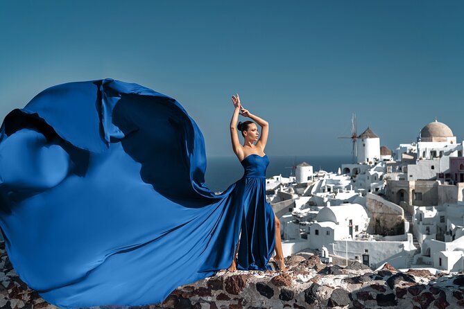 Flying Dress Photo © Photoshoot in Santorini: Express Package - Choosing a gown from XS to XXL
