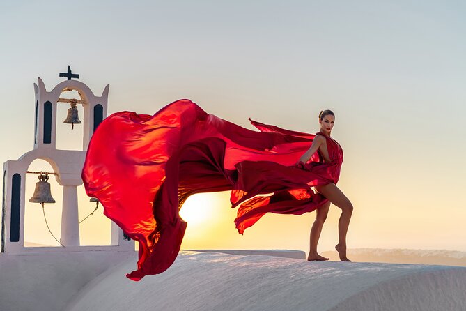 Flying Dress Photoshoot in Santorini by Flying Dress Photo © - Choosing your gown before arriving