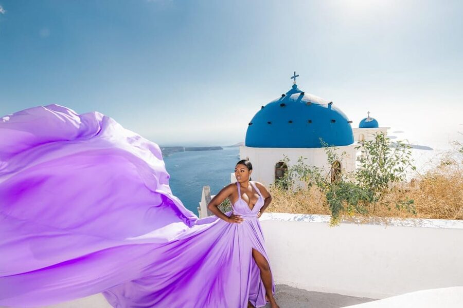 Flying dress Photoshoot in Santorini with Hotel Pickup - Who will enjoy this most