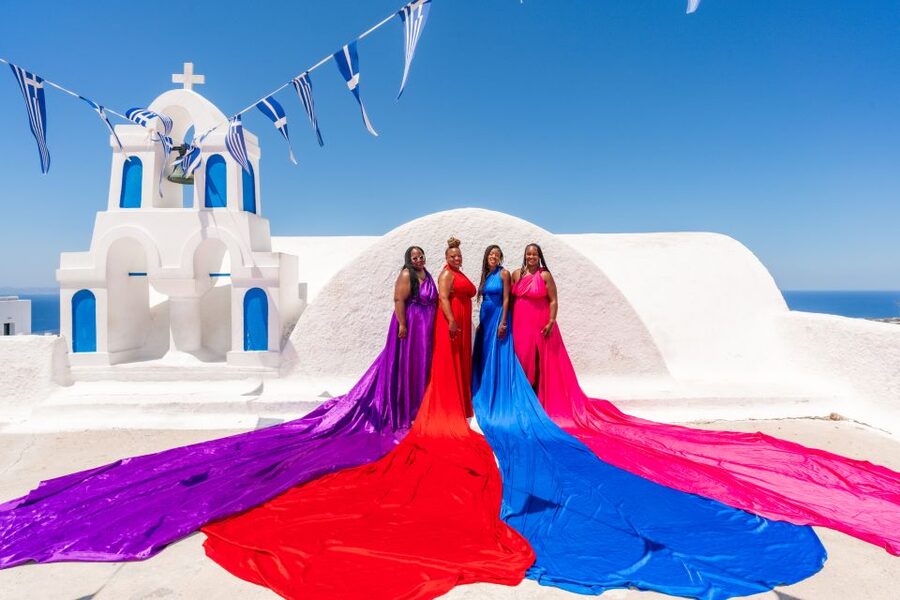 Flying Dress Santorini Photoshoot - What you receive after the camera stops