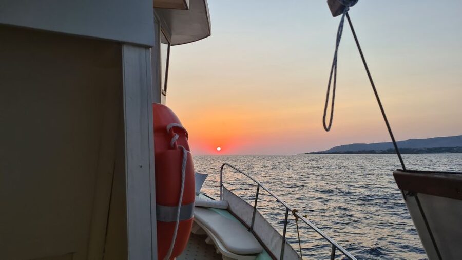 From Argostoli: Vardiani Island Sunset Cruise & Greek Meze - Sunset from the Ionian Sea