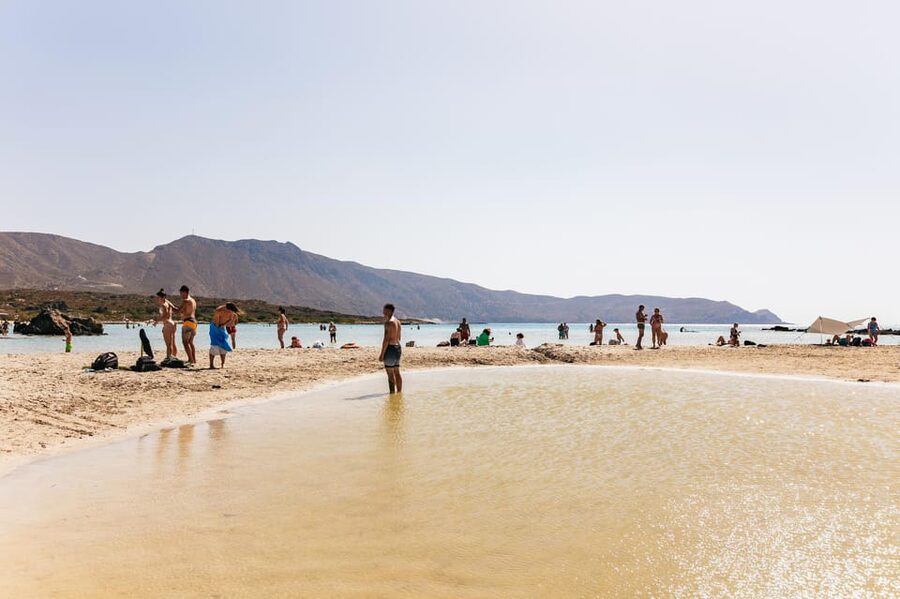 From Chania: Elafonisi and Falasarna Guided Tour with Snacks - Falasarna trades pink sand for bright white shoreline