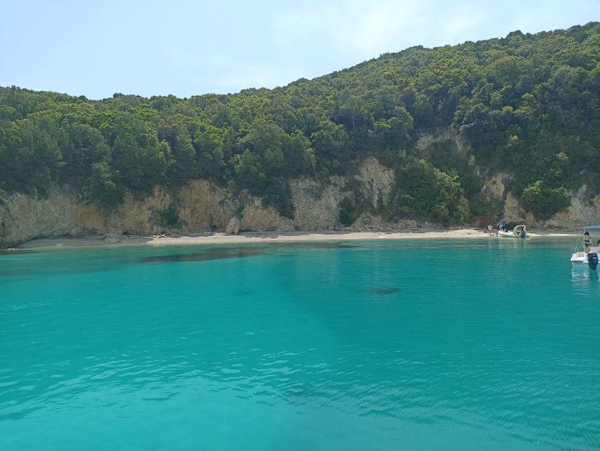 From Corfu Town: Syvota and Blue Lagoon Full-Day Boat Cruise - Blue Lagoon: beautiful water, limited beach access