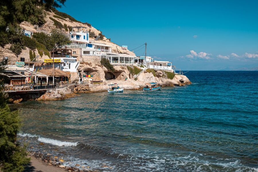 From Heraklion: Day Trip to Matala Hippie Beach and Caves - The former Roman tombs above the shore