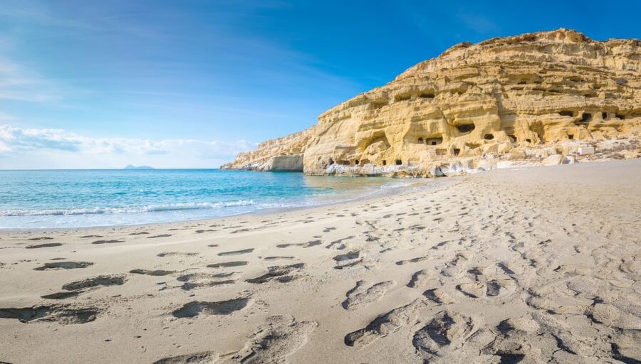 From Heraklion: Day Trip to Matala Hippie Beach and Caves - A guided ride, then independent time