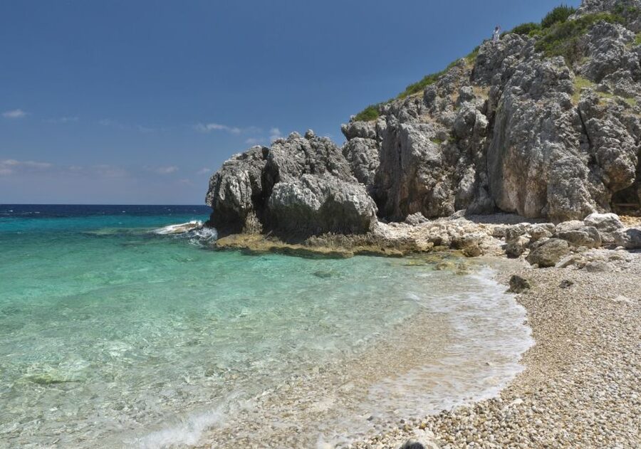 From Kefalonia: Blue Cave Boat Cruise & Shipwreck Photo Stop - Navagio Beach from the sea