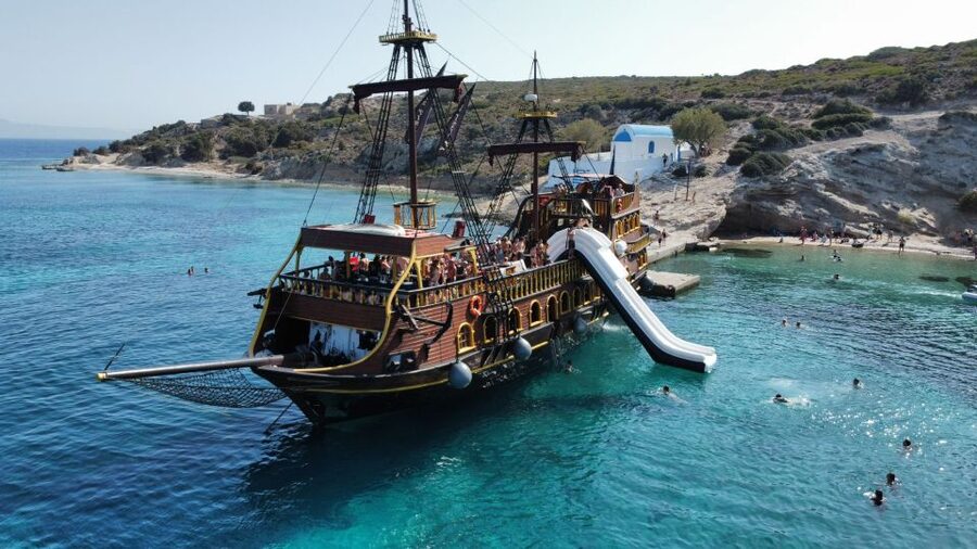 From Kos: 3-Island Pirate Cruise with Lunch and Waterslide - Lunch and drinks: good value, modest expectations