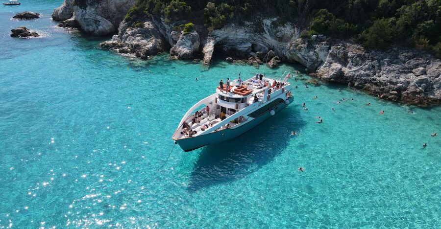 From Lefkimmi: Paxos, Antipaxos & Blue Caves Speedboat Tour - Antipaxos for clear water and a long swim