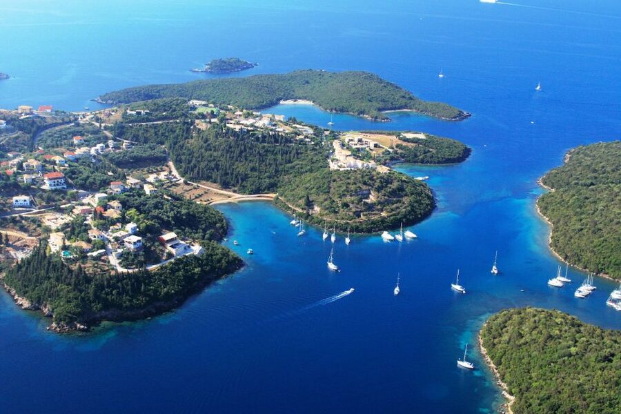 From Lefkimmi: Syvota, Blue Lagoon and Cave Sunset Cruise - Swimming in the Blue Lagoon