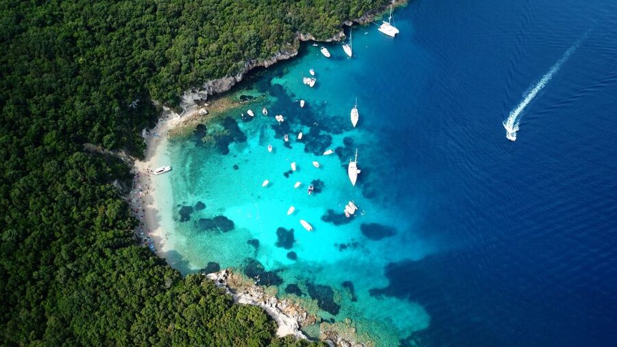From Lefkimmi: Syvota, Blue Lagoon and Cave Sunset Cruise - The Sivota village stop