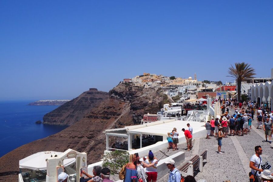 From Paros: Santorini Full-Day Boat Trip - Cable cars, walking, and the Fira port connection