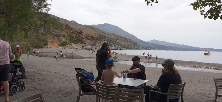From Rethymno: Kourtaliotiko, Preveli Palm Beach, & Damnoni - The guide, driver, and coach experience