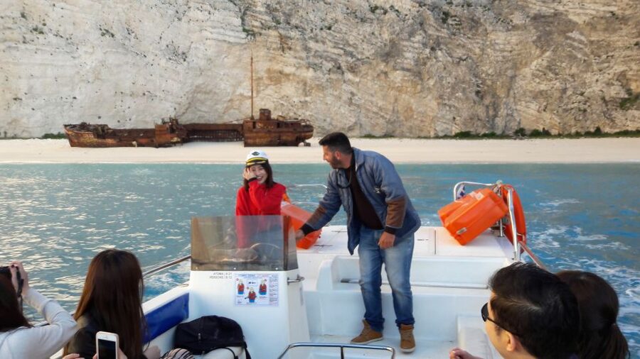 From St.Nikolaos: Boat Cruise to Navagio Beach & Blue Caves - Meeting at Orizodes Restaurant near St. Nikolaos