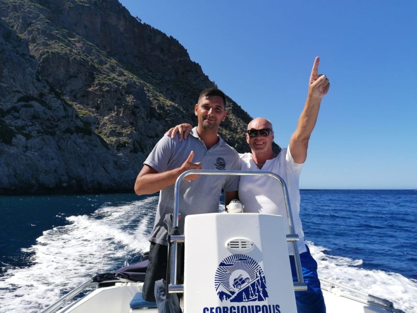 Georgioupolis: Rent a Boat Safari Sea Tour - Swimming and snorkeling at Omprogialos Bay
