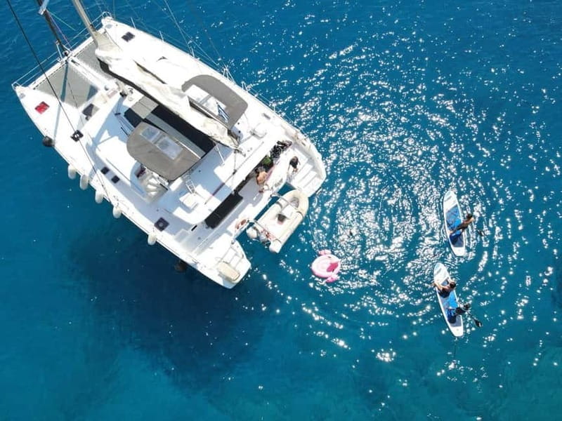 Heraklion: Dia Island Catamaran Cruise with Dinner and Wine - Dinner with a sunset on the way home